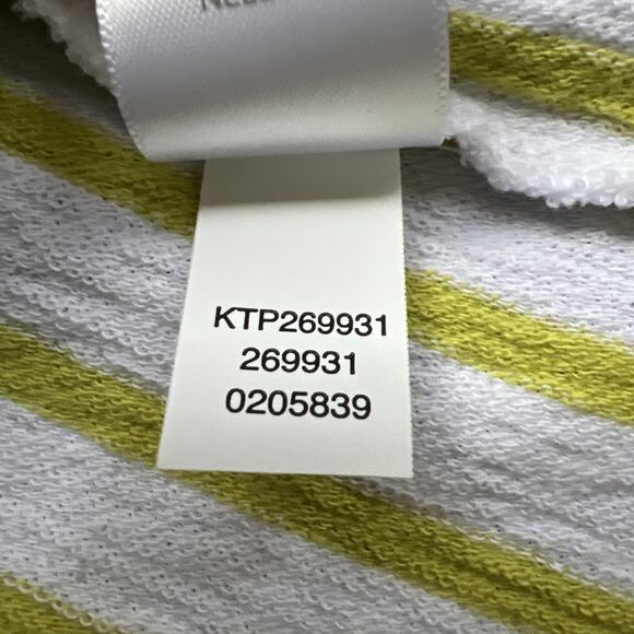 J Jill Shirt Womens XL Green Striped Cotton Short Sleeve Boxy Relaxed Lagenlook - Picture 8 of 10